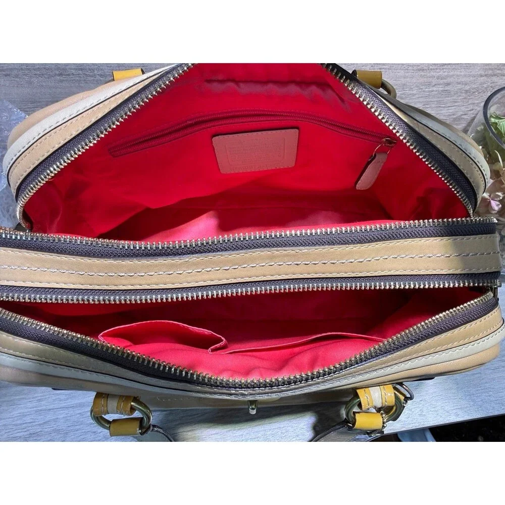 Coach Bonnie Leather Satchel in Brass/Camel/Sand